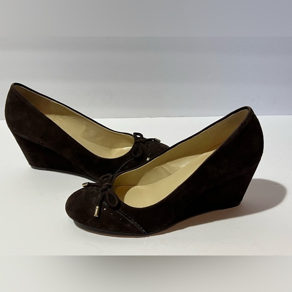 Isaac Mizrah Live Imkalma Brown Wedge Slip On Shoes Cute Bowtie 6M - Picture 13 of 13